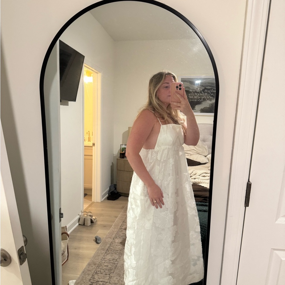 BHLDN Floral Burnout Jacquard Apron Maxi Dress - Picture 2 of 8